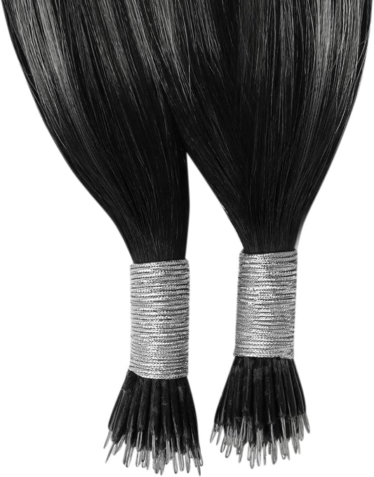 100g Nano Ring Hair Extensions Double Drawn Ash Brown #1B/Silver/1b