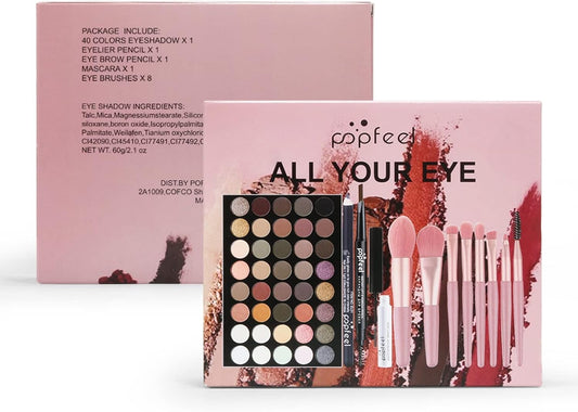 All-in-One Professional Makeup Palette & Brush Set