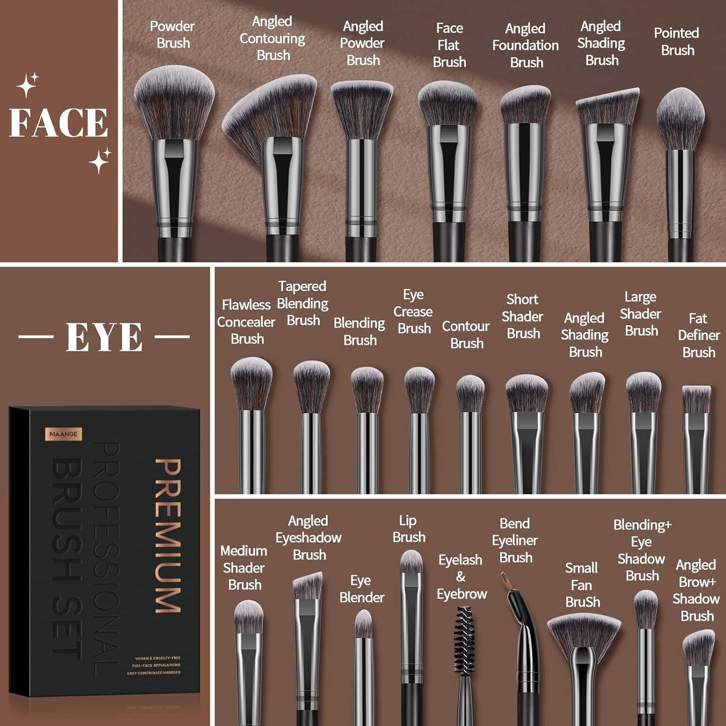 Make up Brush Set 25Pcs Professional Makeup Brushes