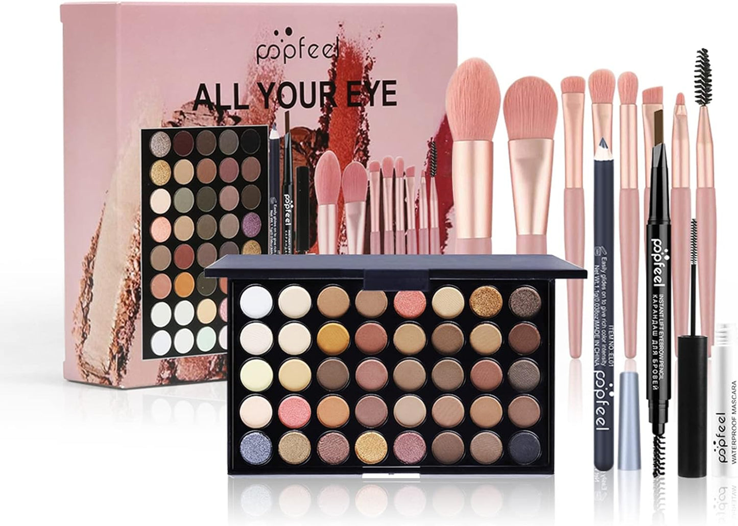 All-in-One Professional Makeup Palette & Brush Set