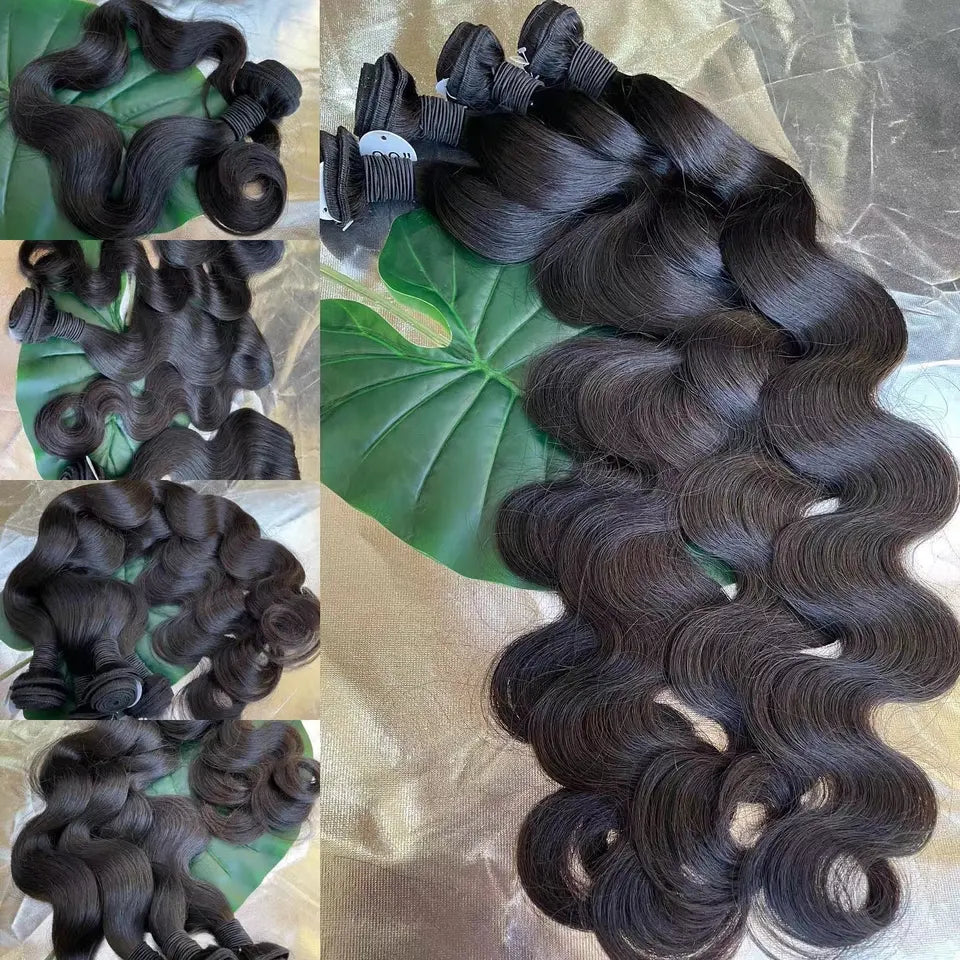 Supreme Plus Raw Virgin Hair Extensions Body Wave Bundles - Brazilian Hair Peruvian Hair