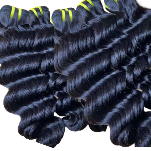 Supreme Plus Raw Virgin Hair Extensions Deep Wave Bundles - Brazilian Hair Peruvian Hair
