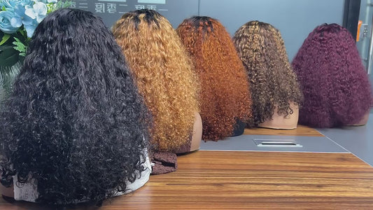 Pixie Curls collection Pre-bleached Knots HD Raw Hair Glueless Lace Wig 200% - 250% Density