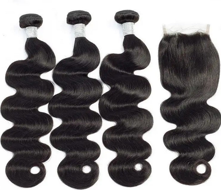 Supreme Plus Raw Virgin Hair Extensions 3 Bundles & Hd Closure - Peruvian Hair