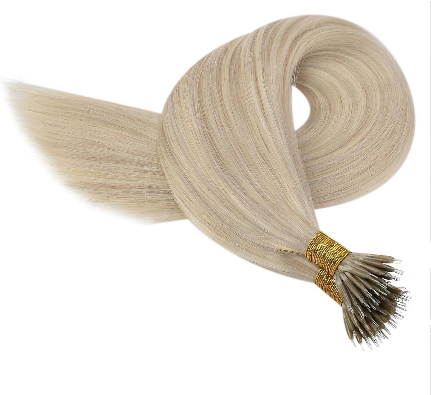 100g Nano Ring Hair Extensions Double Drawn Caramel Brown #18/613