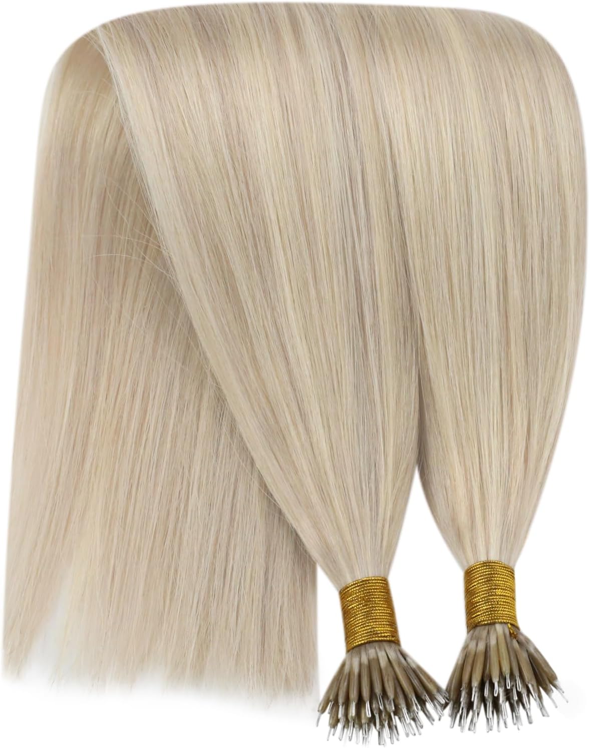 100g Nano Ring Hair Extensions Double Drawn Caramel Brown #18/613