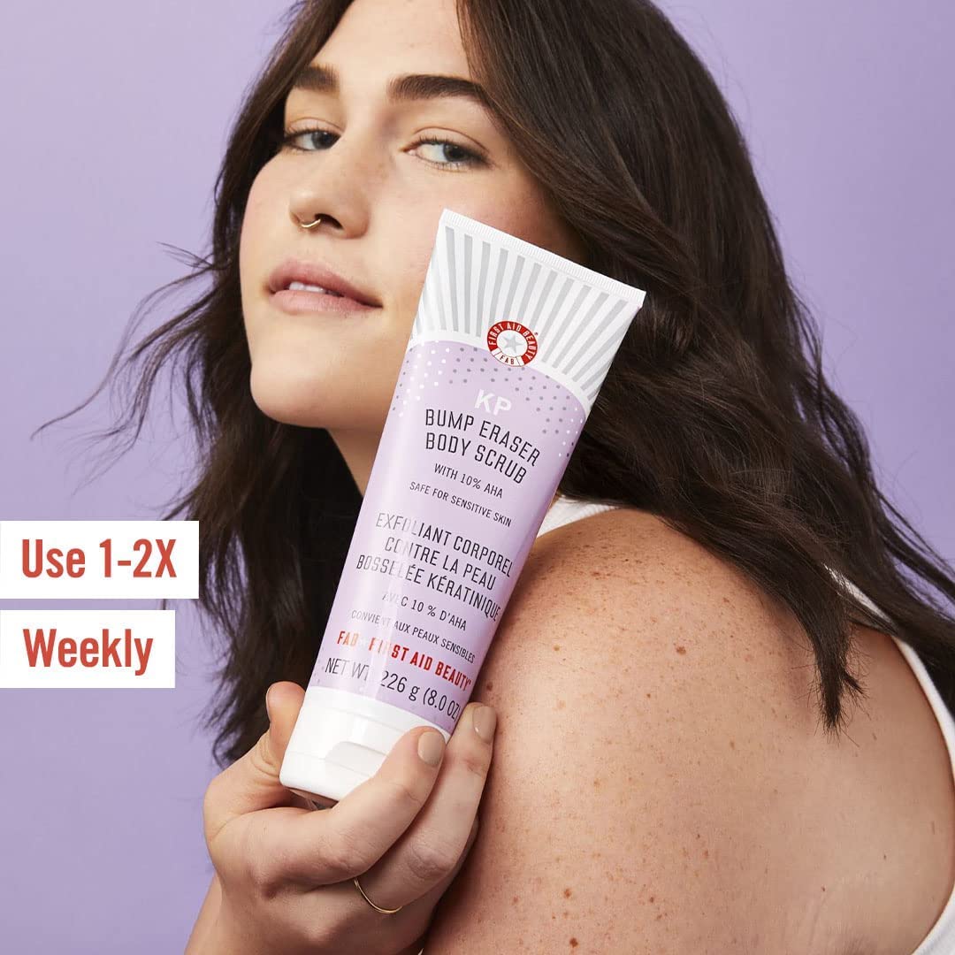 KP Bump Eraser Body Scrub with 10% AHA: Vegan Body Scrub to Decongestant Pores and Gently Exfoliate the Skin