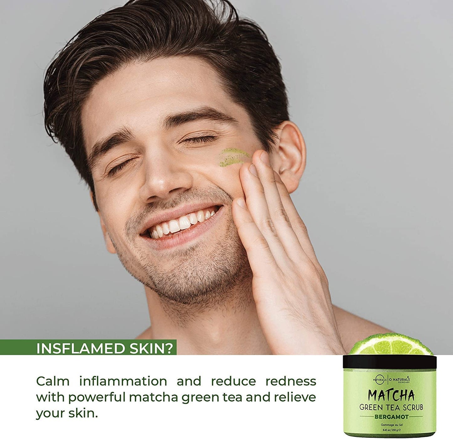 Exfoliating Matcha & Bergamot Facial Scrub, Body Scrub
