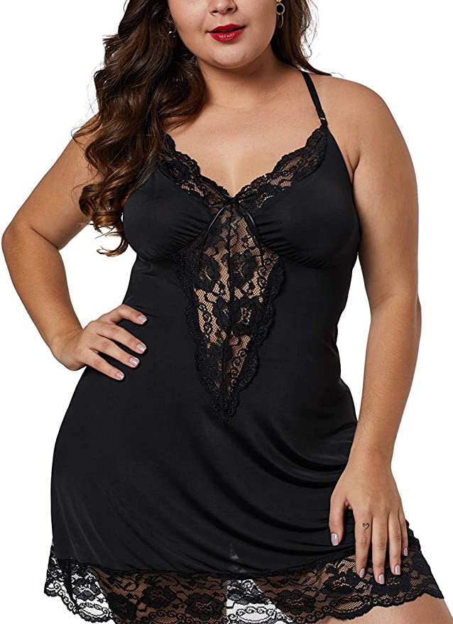 Lulu Plus Size Babydoll Lace Chemise