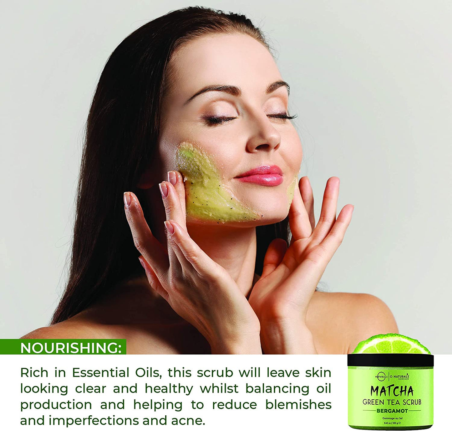 Exfoliating Matcha & Bergamot Facial Scrub, Body Scrub