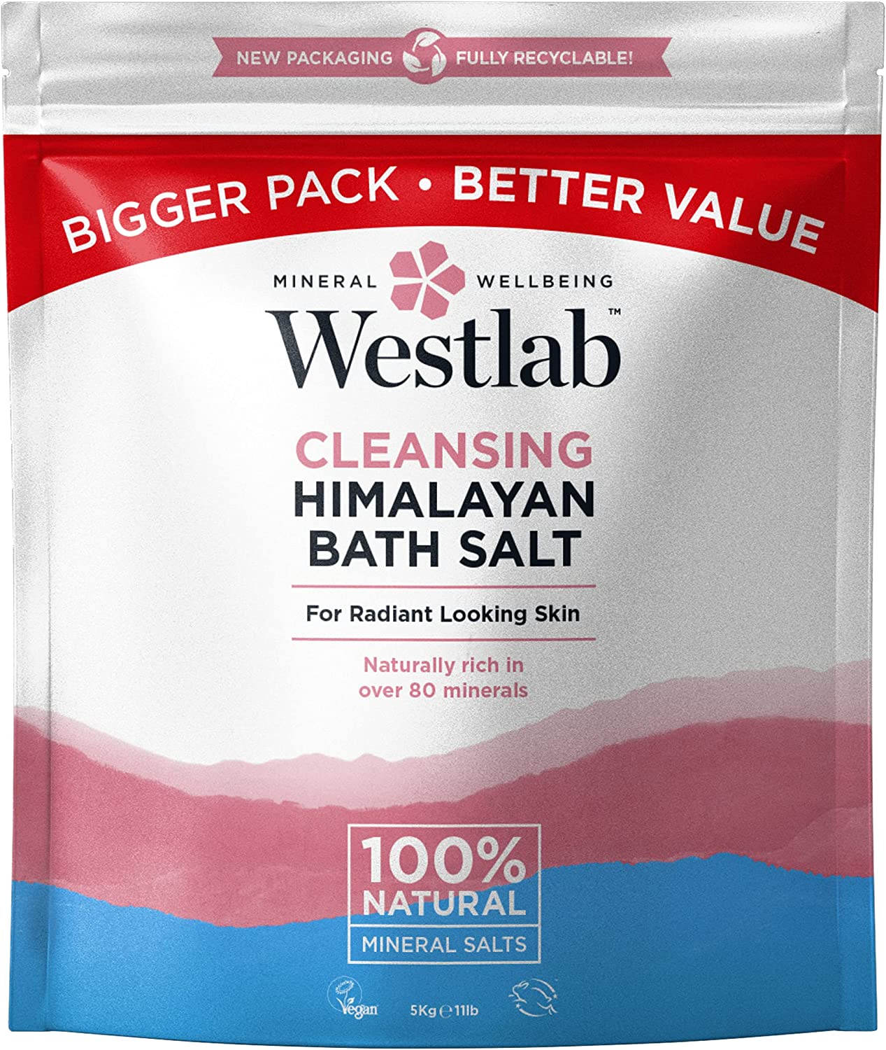 Cleansing Himalayan Bath Salt 5kg | Rich in over 80 Minerals | 100% Natural Mineral Salt