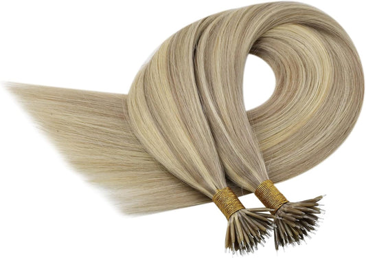 100g Nano Ring Hair Extensions Double Drawn Balayage #P16/22