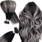 100g Nano Ring Hair Extensions Double Drawn  Ash Brown #1B/Silver/1b