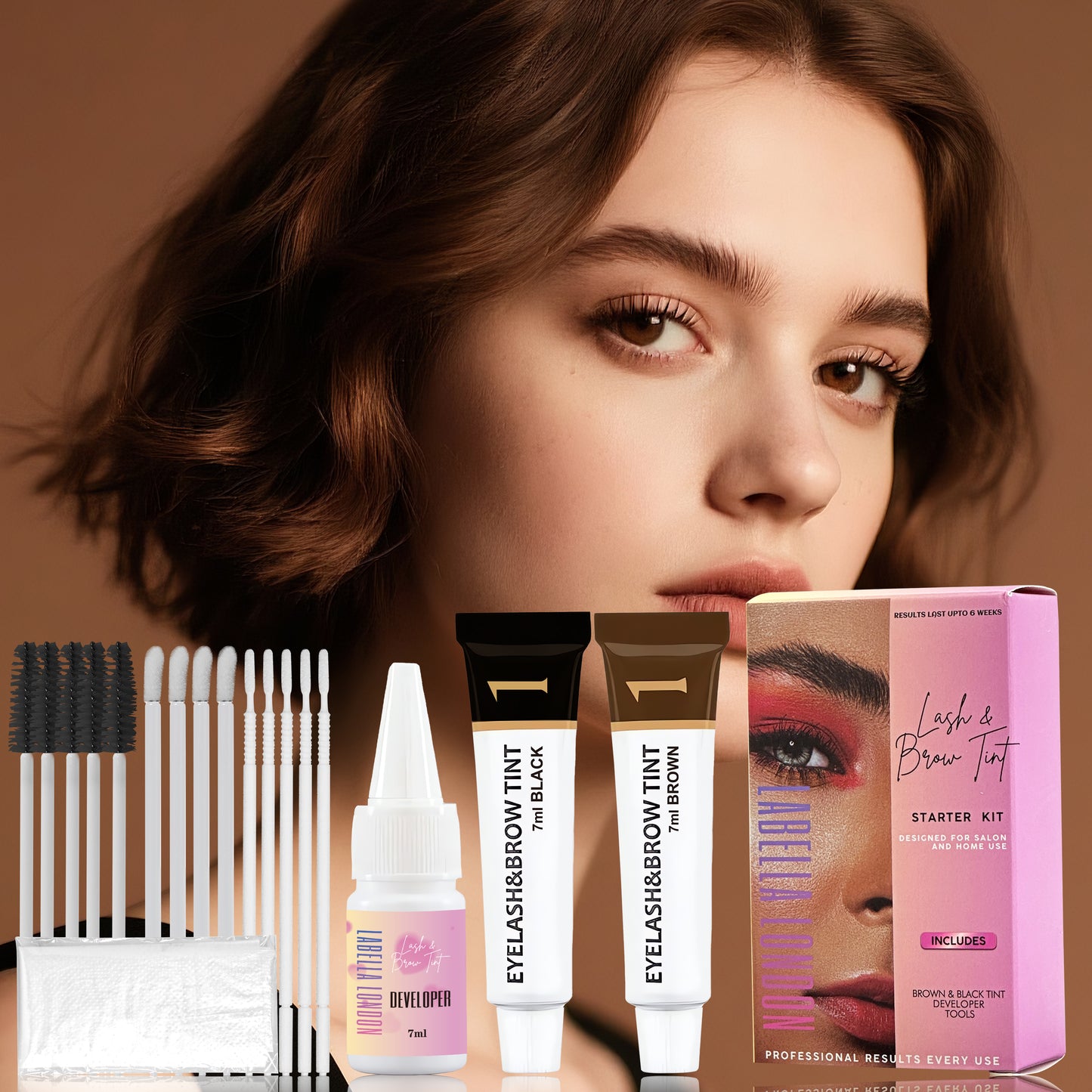 Eyelash & Eyebrow Tint Kit, Black and Brown Tint Colour included