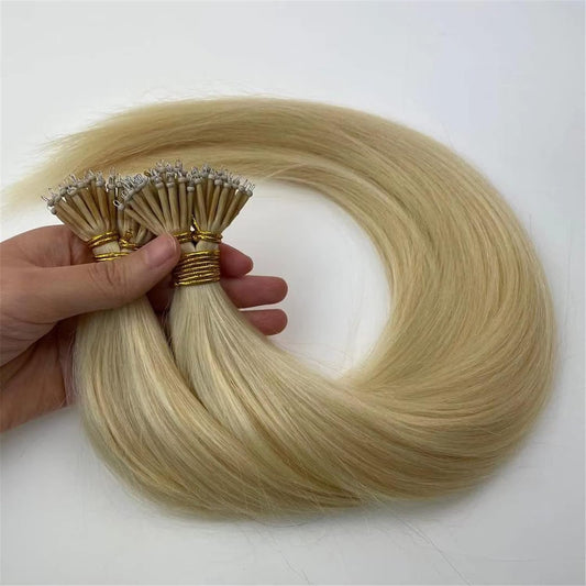 100g Nano Ring Hair Extensions Double Drawn Bleach Blonde #613