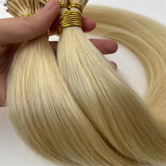 100g Nano Ring Hair Extensions Double Drawn Bleach Blonde #613