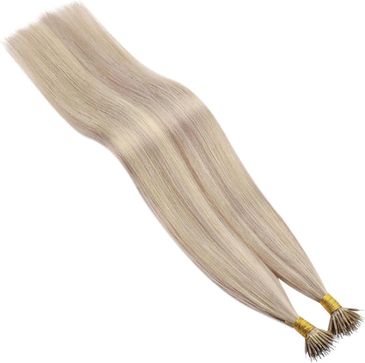 100g Nano Ring Hair Extensions Double Drawn  Caramel Brown  #18/613