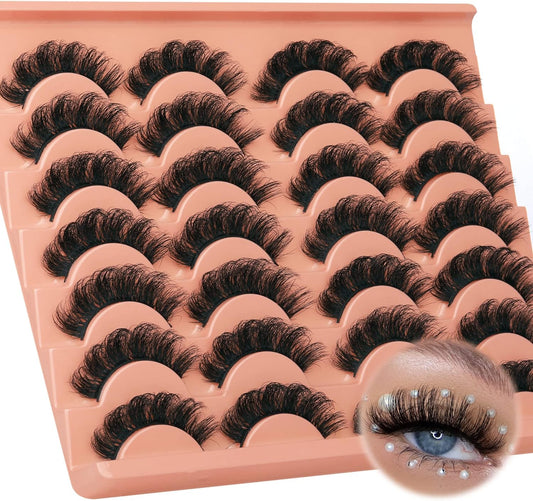 Labella 14 Pairs 6D Russian D Curl Strip Eyelashes - Premium Quality Lashes