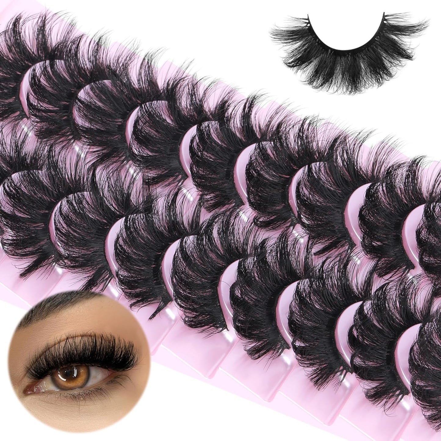 Voluminous Fluffy False Eyelashes 20mm Strip lashes - Premium Quality Lashes