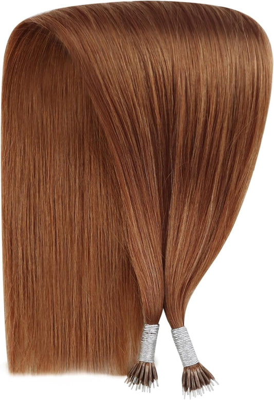 100g Nano Ring Hair Extensions Double Drawn #Copper