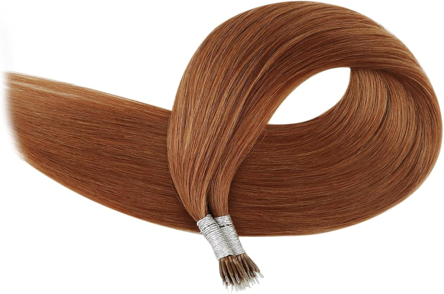 100g Nano Ring Hair Extensions Double Drawn #Copper