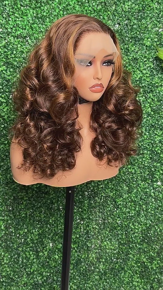 Octavia Pre-bleached Knots HD Raw Hair Glueless Lace Wig 250% - 300% Density