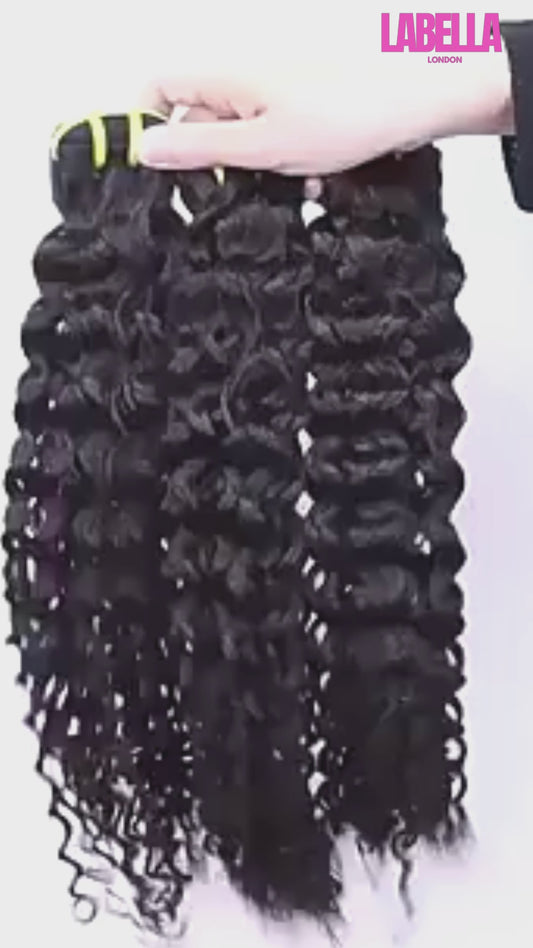 Supreme Plus Raw Virgin Hair Extensions  Deep Curly  Bundles -  Brazilian Hair Peruvian Hair