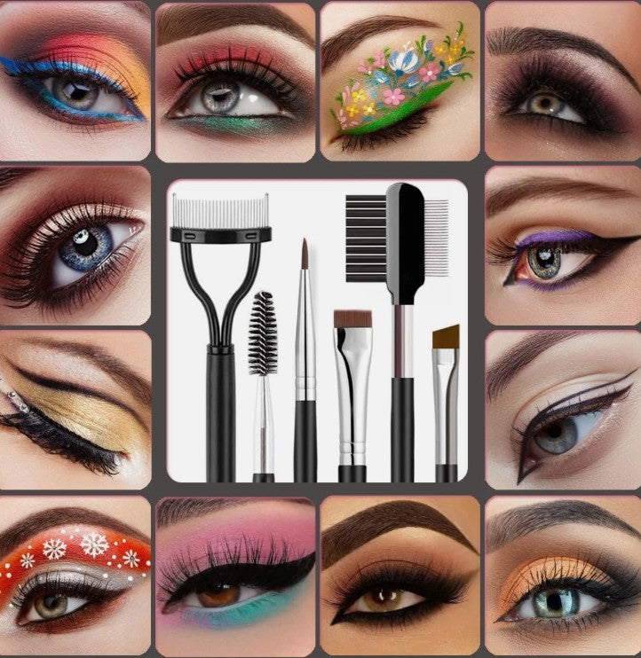 5 Pc Eyebrow Brush Eyelash comb Steel Mascara Comb Grooming tools Makeup Brush