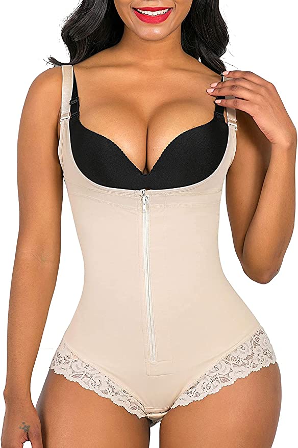 Fajas Colombianas Body Shaper Slimming Open Bust Bodysuit Firm Control Shapewear