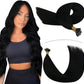 100g Nano Ring Hair Extensions Double Drawn  Jet Black #1