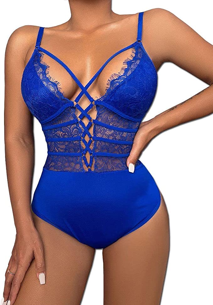 Diamond Kiss Teddy Lingerie Lace Bodysuit One Piece