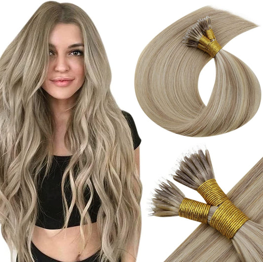 100g Nano Ring Hair Extensions Double Drawn Balayage #P16/22